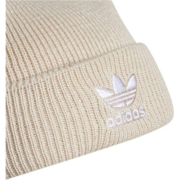 Unisex Trefoil Beanie Hat, Heather White main image 6